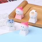Cute Cartoon 3D Animal Keycap Mechanical Keyboard Caps OEM Height Keycap Kawaii DIY Keyboard Accessories Girl Gifts