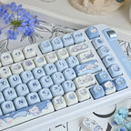 Ice Cream Bears Keycap 131 keys MOA height PBT Thermal sublimation Sky Blue mechanical keyboard Caps Cute Blue keycap