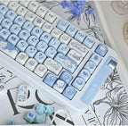 Ice Cream Bears Keycap 131 keys MOA height PBT Thermal sublimation Sky Blue mechanical keyboard Caps Cute Blue keycap