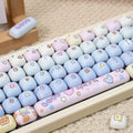 140 Keys Cute Keycaps Cat MOG Keycaps PBT Pink Keys Gift for Girl Cute New Square Thermal Sublimation Mechanical Keyboard 6.25U