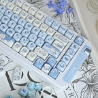 Ice Cream Bears Keycap 131 keys MOA height PBT Thermal sublimation Sky Blue mechanical keyboard Caps Cute Blue keycap