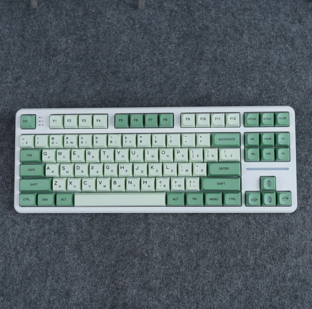 Keycaps Mechanical keyboardcaps PBT123keys low profile custom  Matcha  XDA Korean Russian Compatibility 61/64/68/87/104/108k