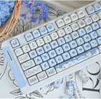 Ice Cream Bears Keycap 131 keys MOA height PBT Thermal sublimation Sky Blue mechanical keyboard Caps Cute Blue keycap