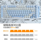 Ice Cream Bears Keycap 131 keys MOA height PBT Thermal sublimation Sky Blue mechanical keyboard Caps Cute Blue keycap