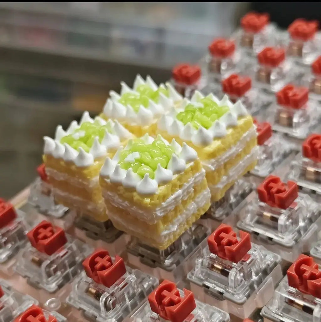 Original Cute Cake Keycap Kawaii Clay Keyboard Caps Custom Handmade Game Artistic Keycaps for Mechanical Keyboard Gift MX Switch